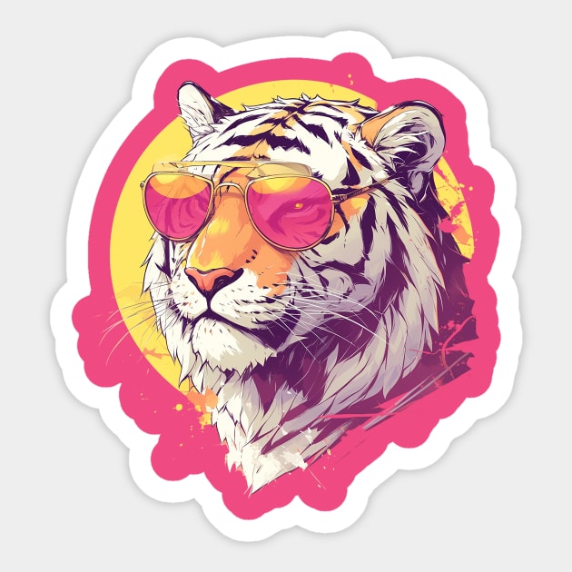 cool tiger Sticker by retinac 